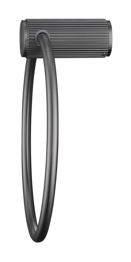 Stylish Brushed Gun Metal Mica Fluted Towel Ring - Upgrade Your Bathroom!