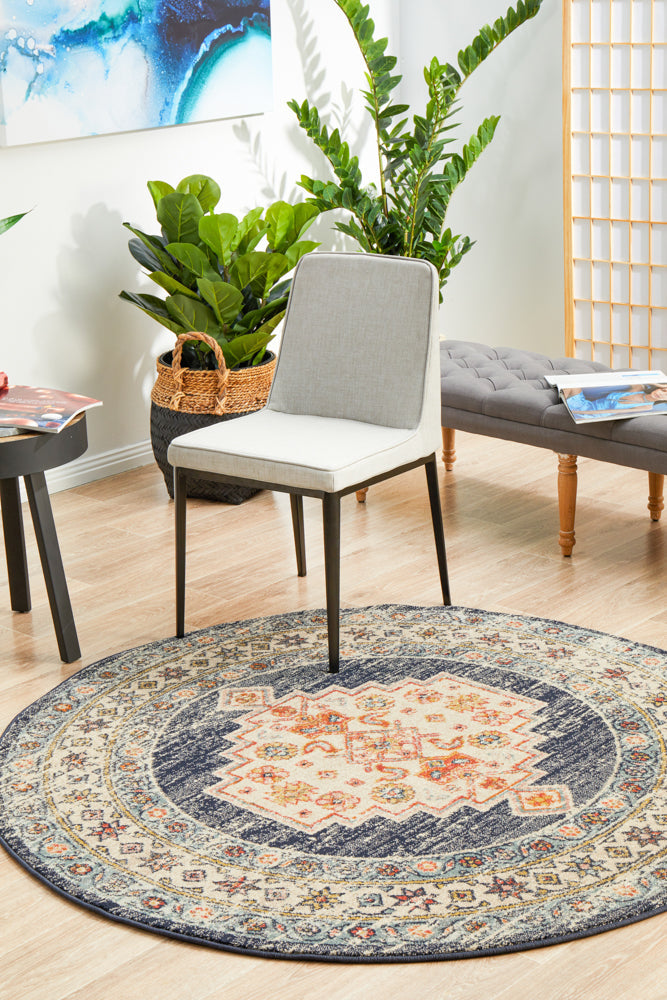 On Sale! Legacy 855 Ecru Round Polypropylene Rug for a Warm Room Ambiance