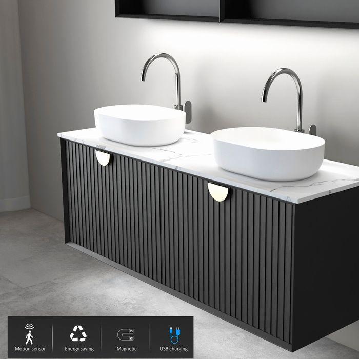 Hot Sale! MARLO 600mm Matte Black Wall - Mounted Mirror Shaving Cabinet for Modern Bathrooms
