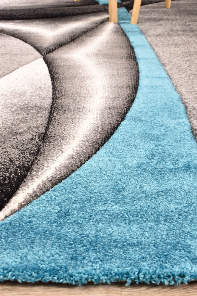 Exclusive Offer: Novus 56A Machine - Made Polypropylene Rug in Grey Turquoise