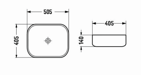 Hot Sale! POSEIDON Rectangle Glossy White Ceramic Above - Counter Basin (505x405x140)