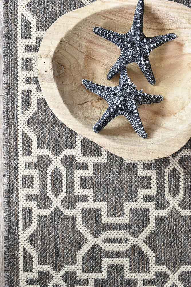 Durable and Washable 208-W71E Alaska Brown Cream Polypropylene Rug