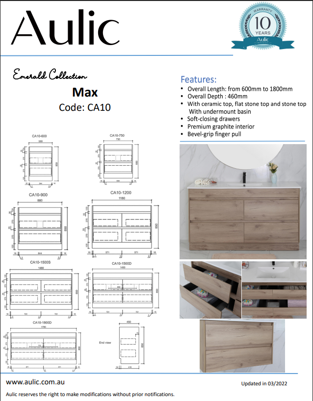 Get the Best MAX MDF Freestanding Vanity in Natural Oak - All Sizes Available