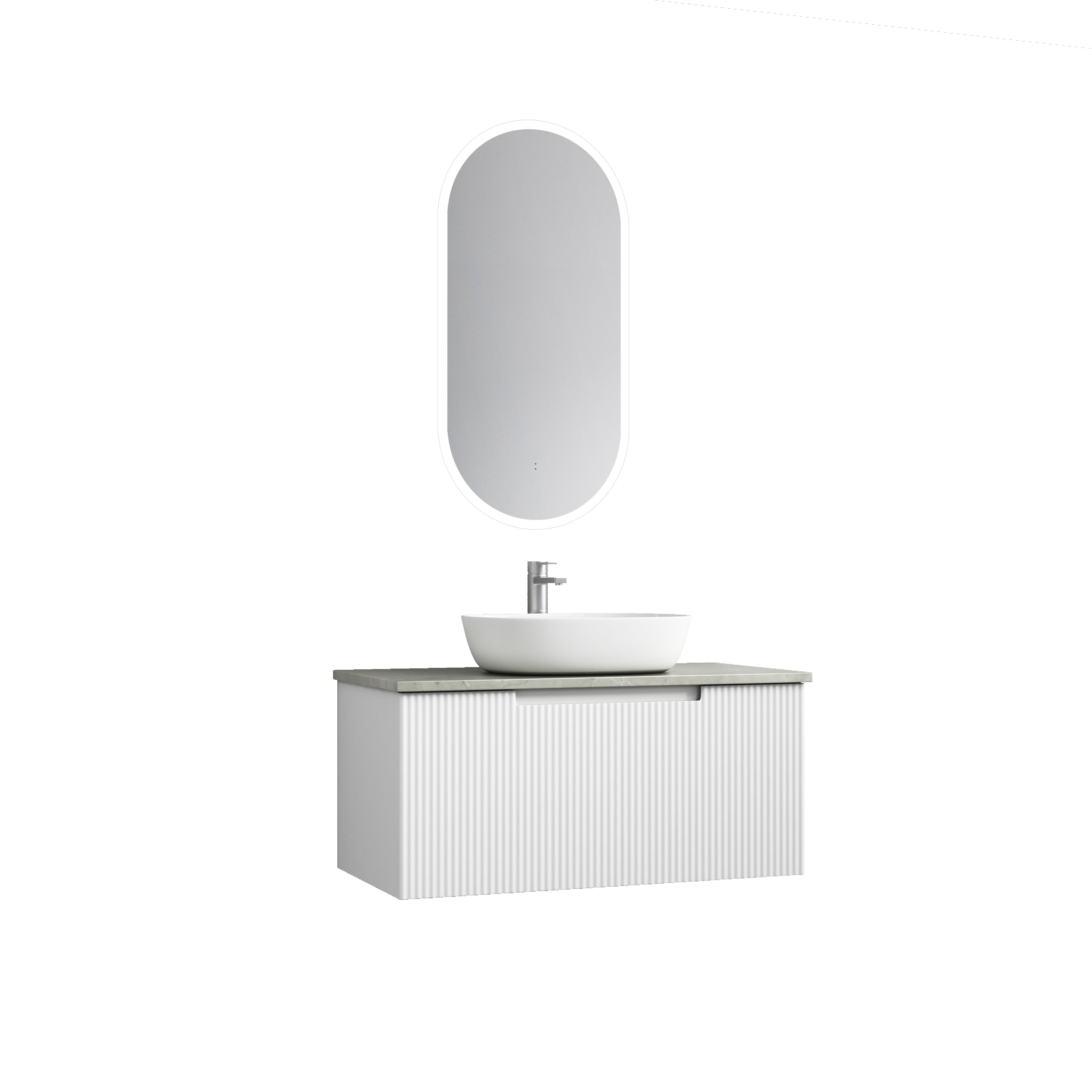 PERLA Mark II Matte White Wall - Hung Vanity in All Available Sizes
