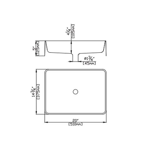 Hot Deal! POSEIDON Rectangle Matte White Quartz Above-Counter Basin (510x365x125)