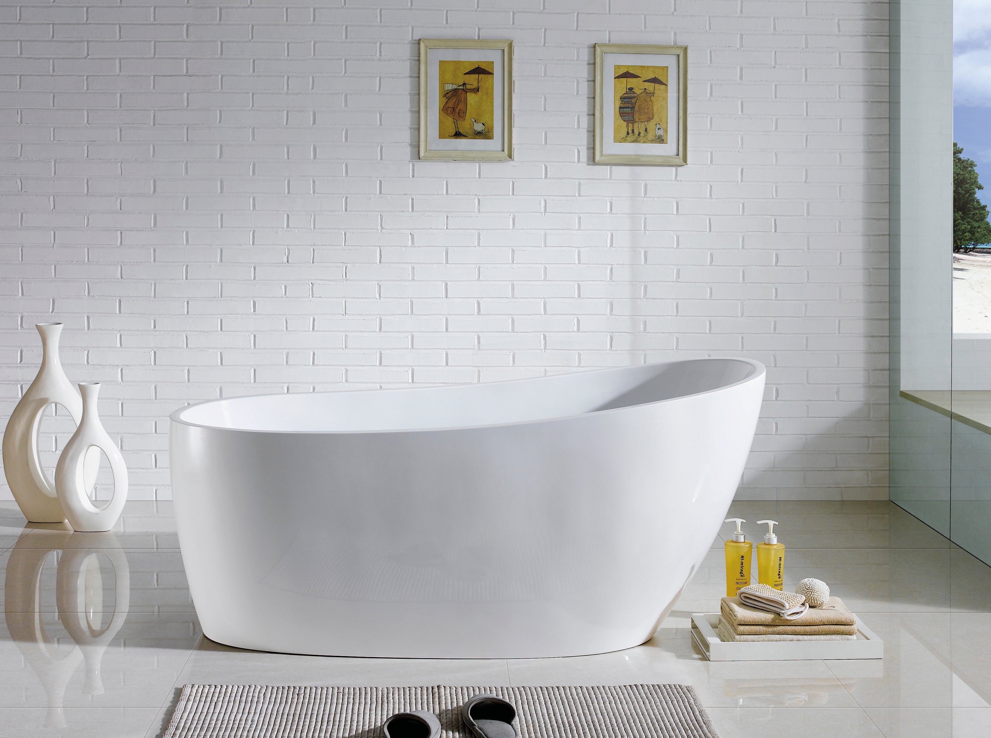 Special Offer! Hamilton 1700mm Gloss White Freestanding Sanitary Bathtub