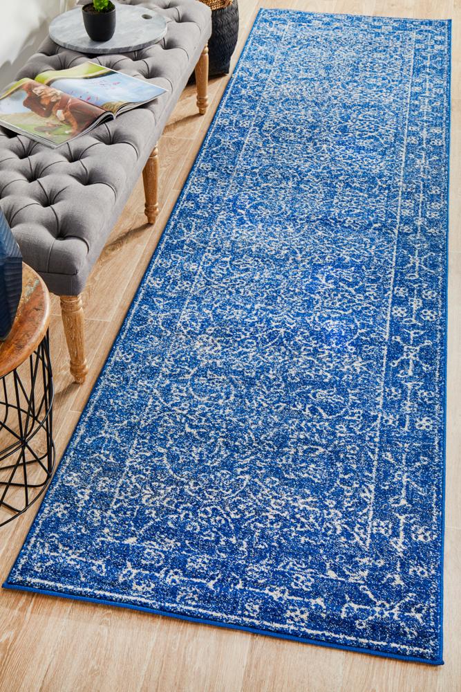 Hot! Evoke Navy Transitional Runner Rug for Artists