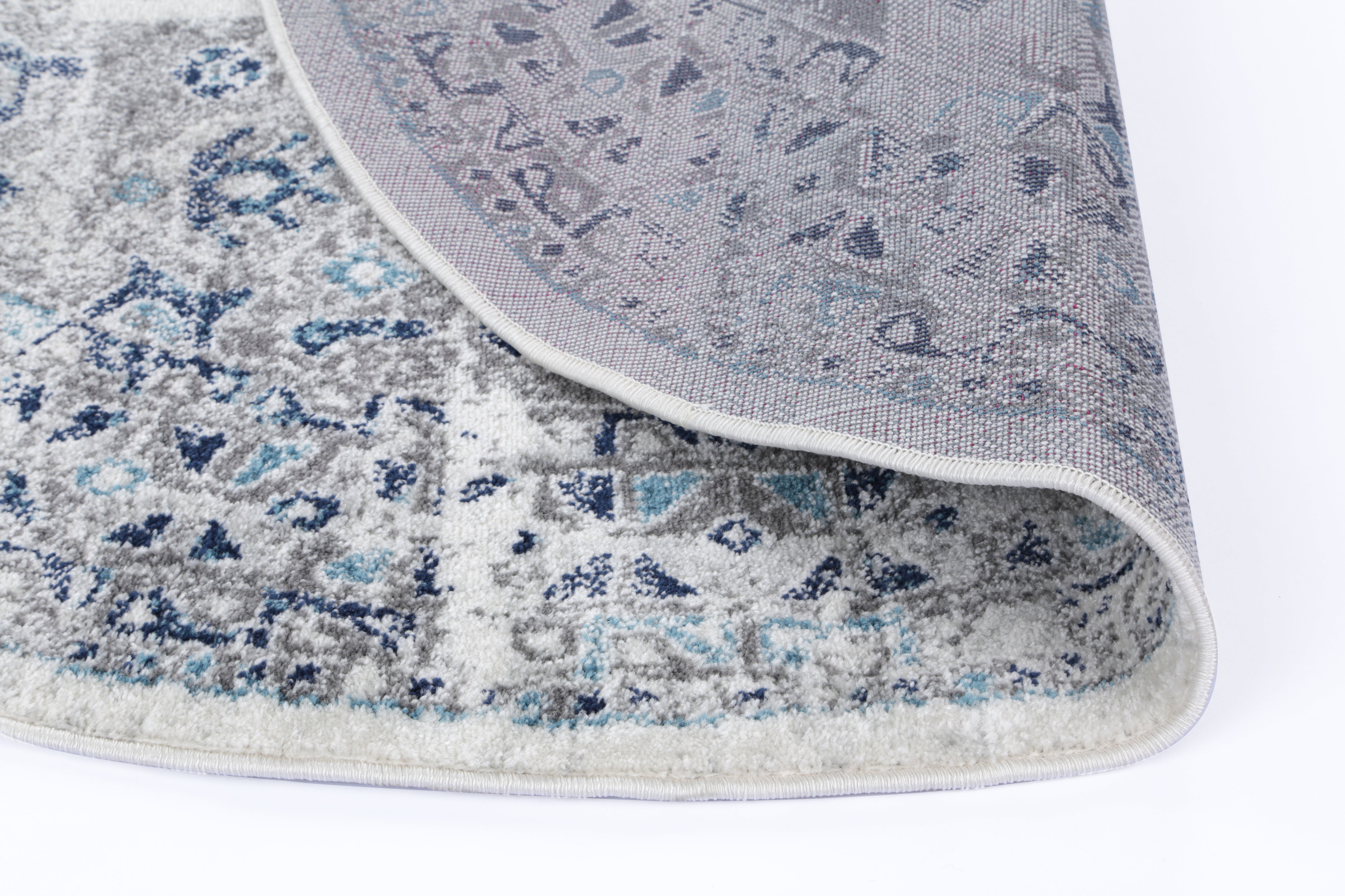 Trendy Blue Traditional Cream Rug from Ligures Collection - Ideal for Home Decor