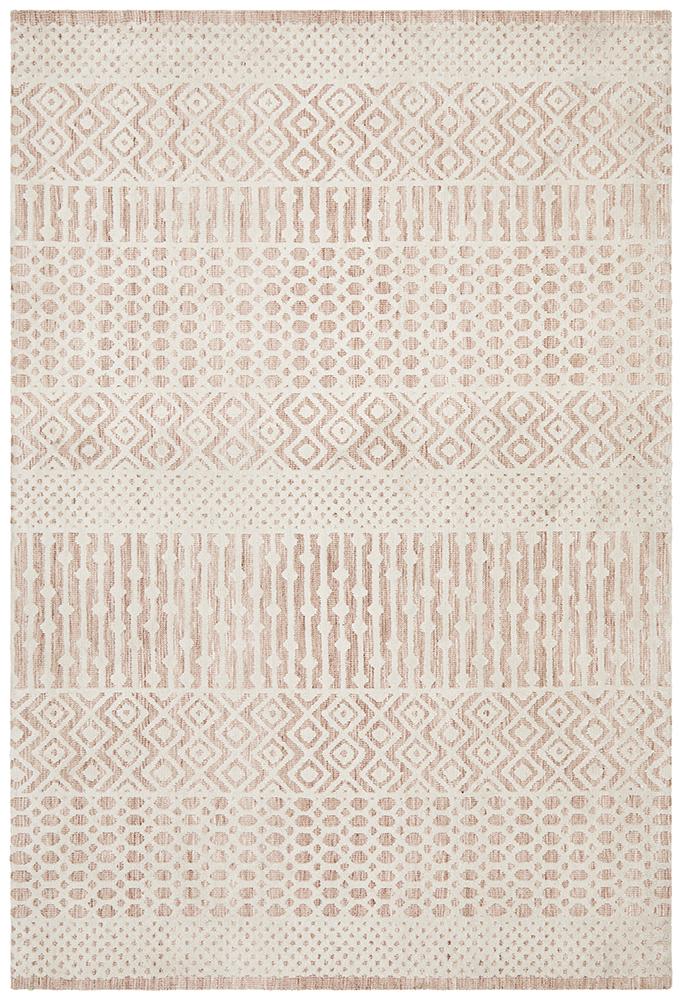 Exclusive Levi Marlyn Peach & Ivory Polyester Rug - Ideal for Any Home Decor