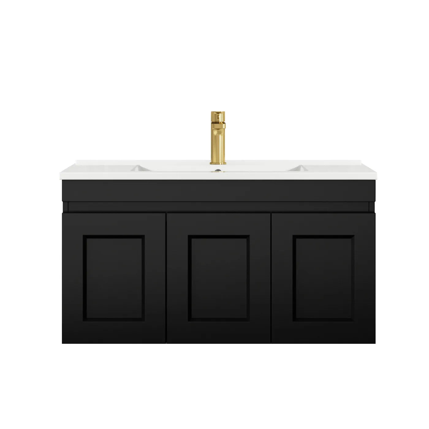 Hampton Mark II 900mm Wall-Hung Vanity in Trendy Matte Black - A Stylish Bathroom Upgrade