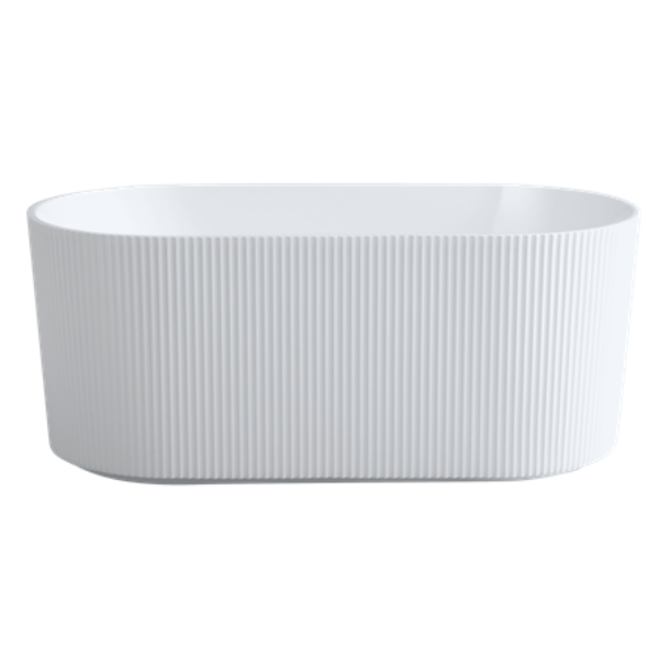 Hot Sale! Ally Groove Oval Freestanding Bathtub in Gloss or Matte White (1500mm/1700mm)