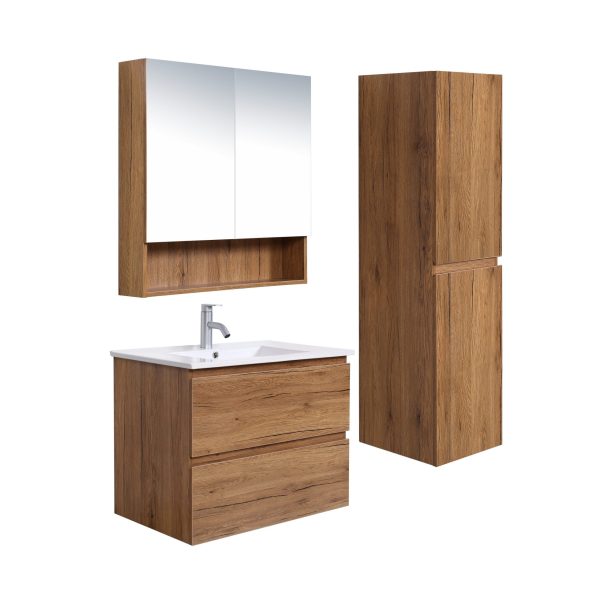 Elegant Luna 750mm Wall - Hung Plywood Bathroom Vanity with Storage