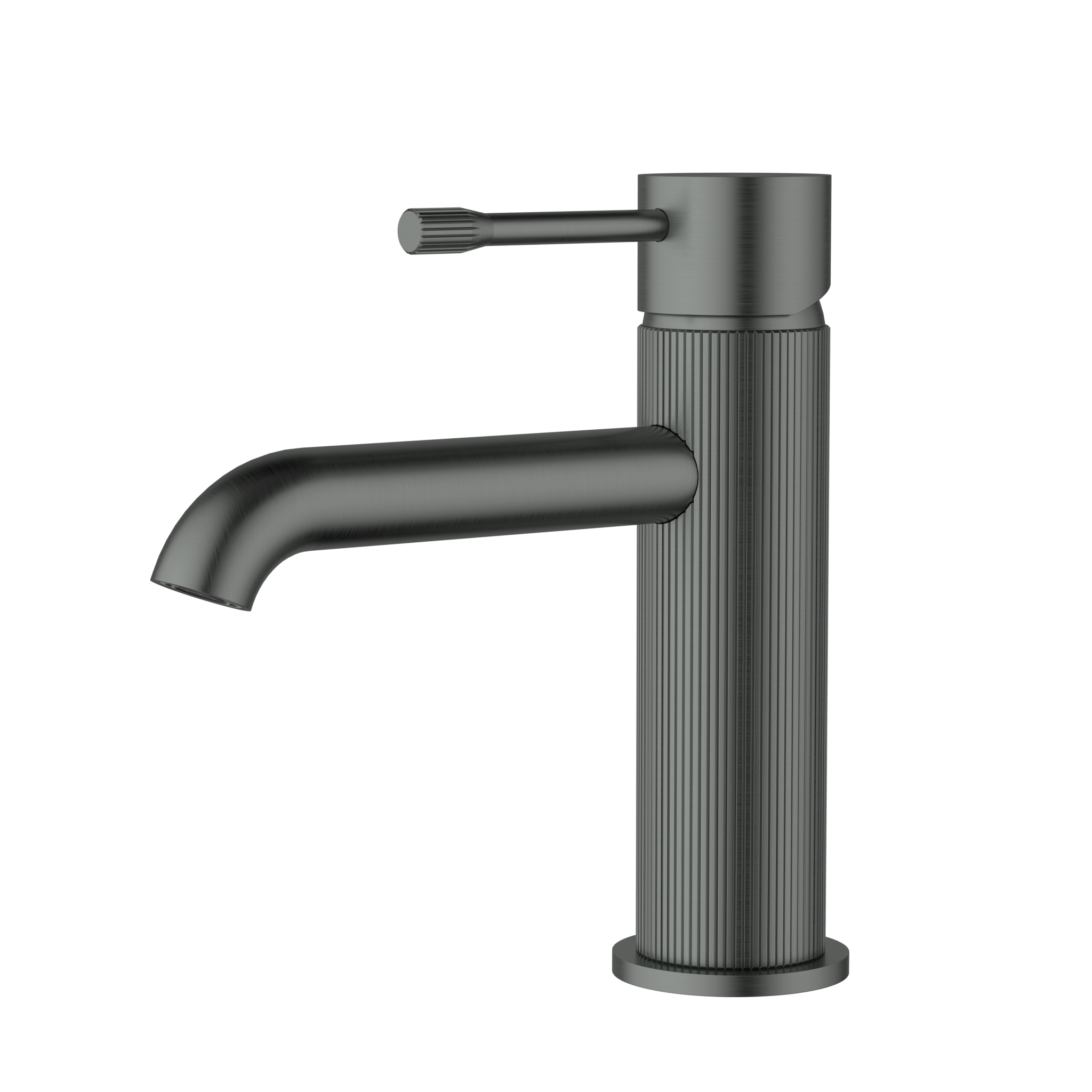 Brushed Gun Metal Finish Linie Basin Mixer with Stylish Design