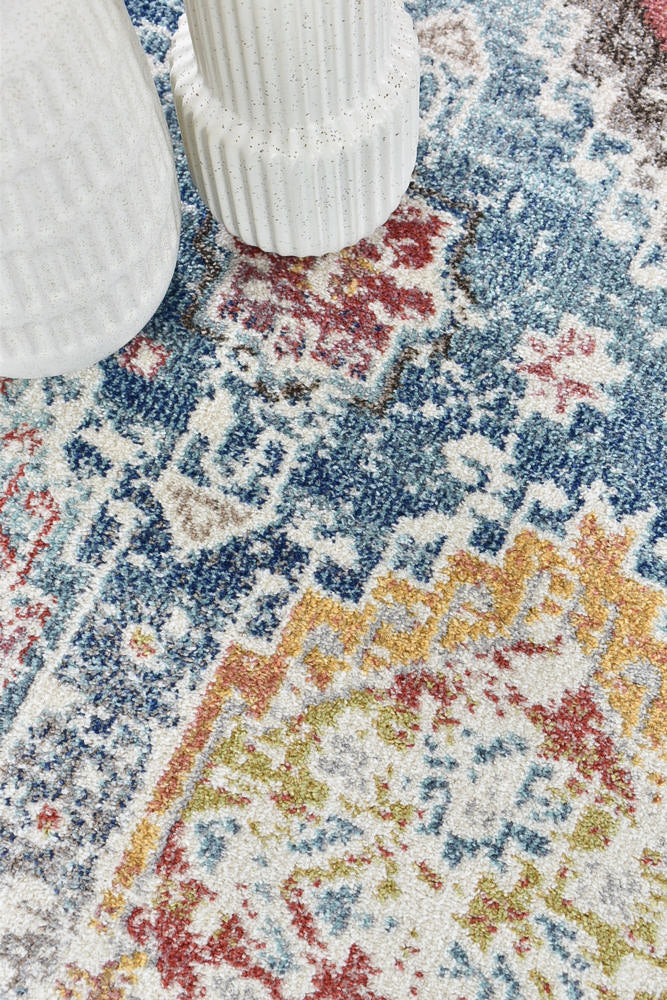 Grey Turkey-Made Machine-Woven Polypropylene Morocco 0414A Tile Rug