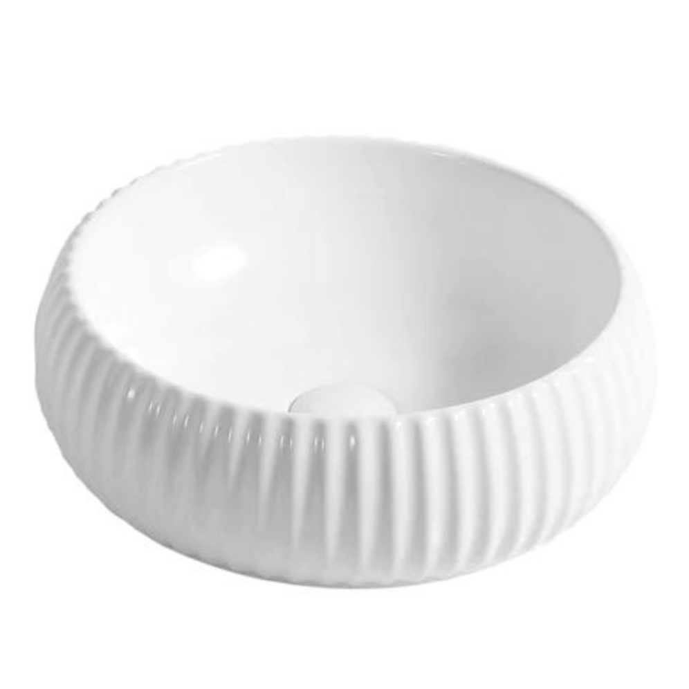 Hot Sale! POSEIDON Round Matte White Ceramic Basin (400x400x140mm)