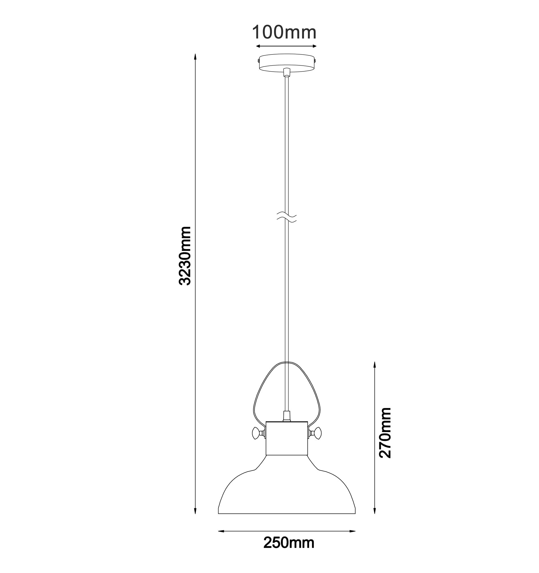 FUMOSO Retro Style Smoke Glass Dome-Shaped Single Pendant Light