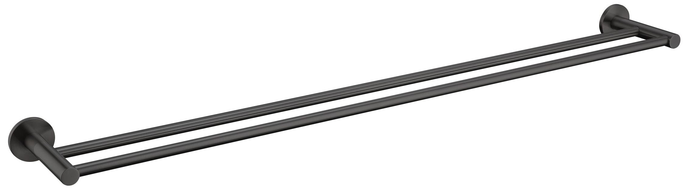 800mm Brushed Gun Metal Mica Double Towel Rail for Stylish Bathrooms