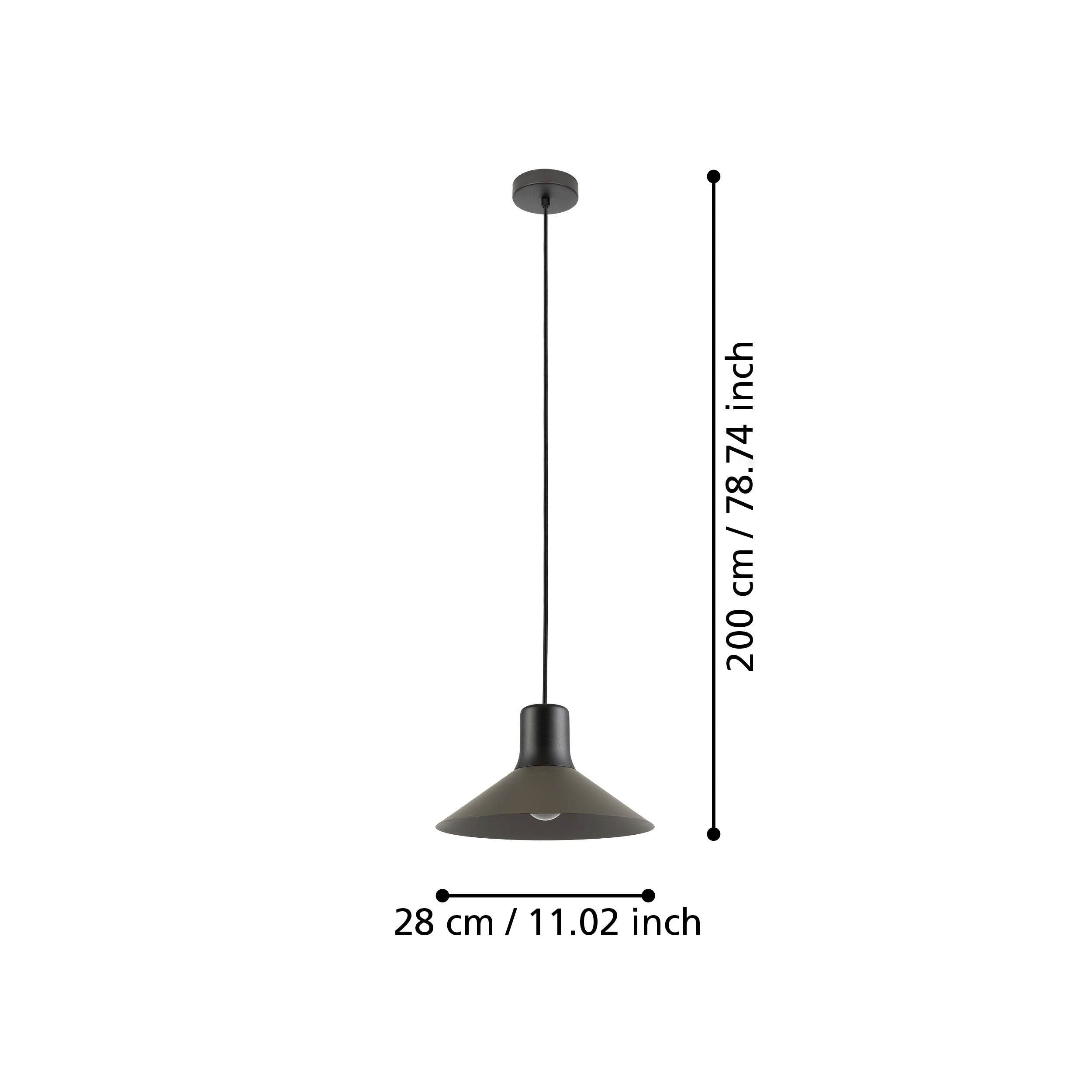 Stylish ABREOSA Steel Pendant Light with Black and Grey Tones