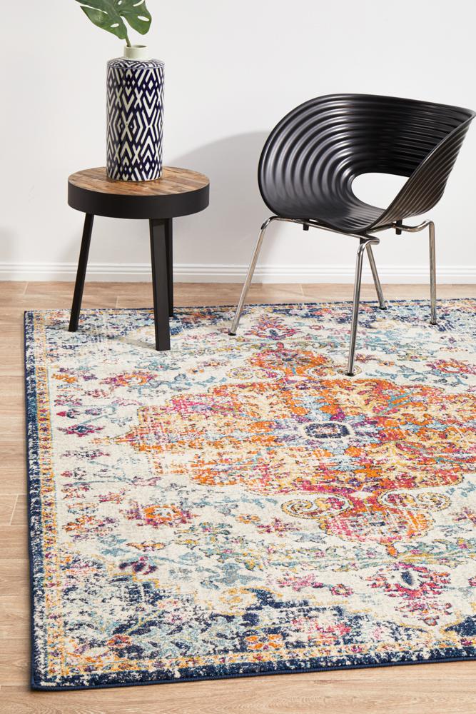 Exquisite Evoke Carnival White Transitional Power-Loomed Rug