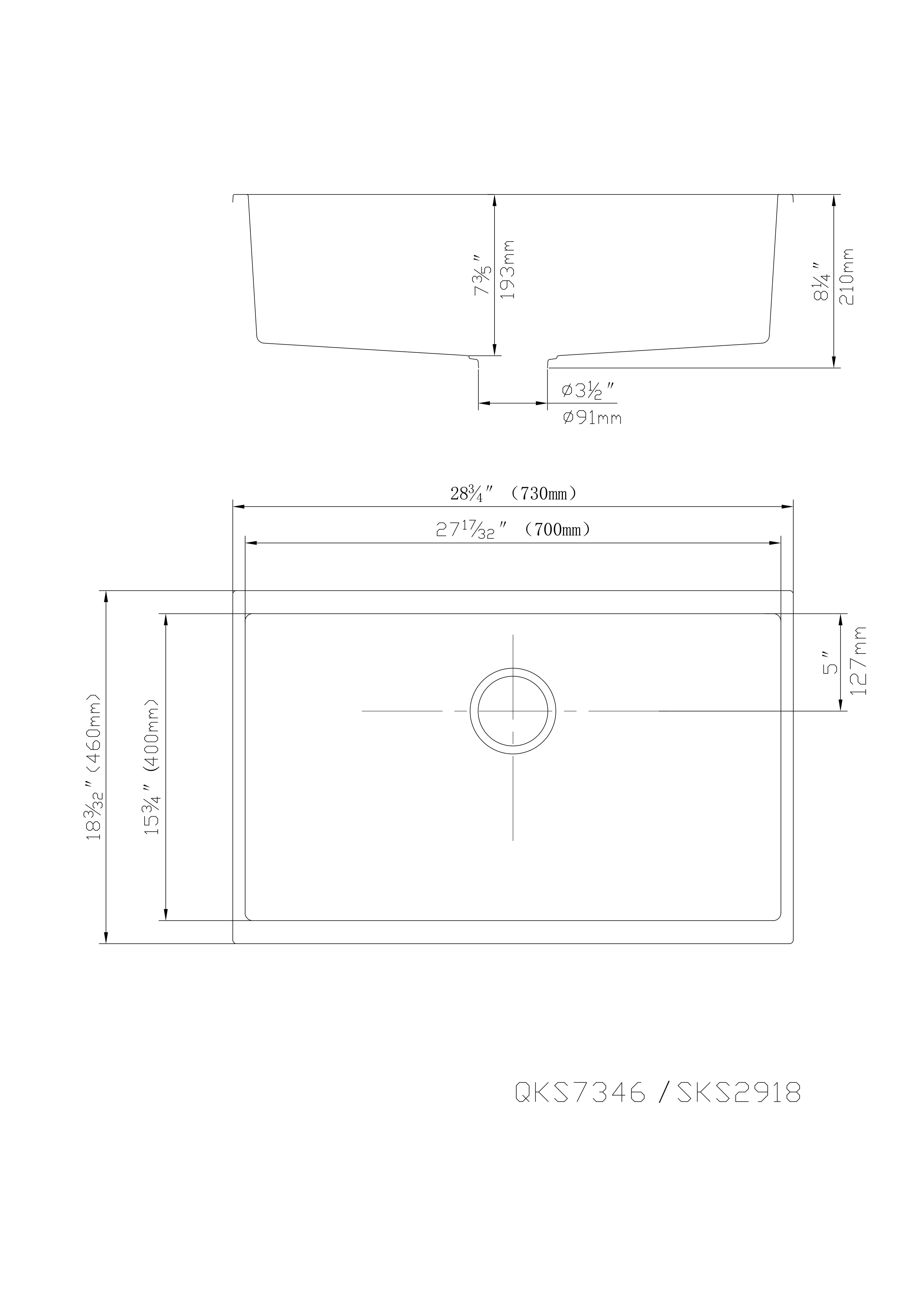 Matte Black POS Quartz Single Undermount Kitchen Sink 730x460x226