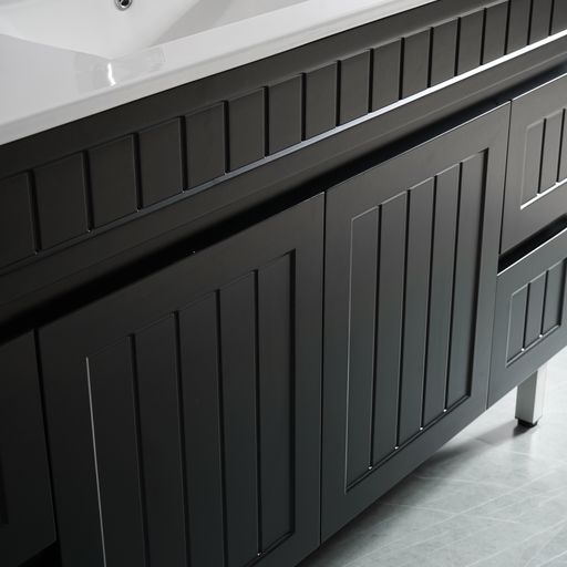 1500mm Acacia Shaker PVC Floor Vanity with Single/Double Bowl Option