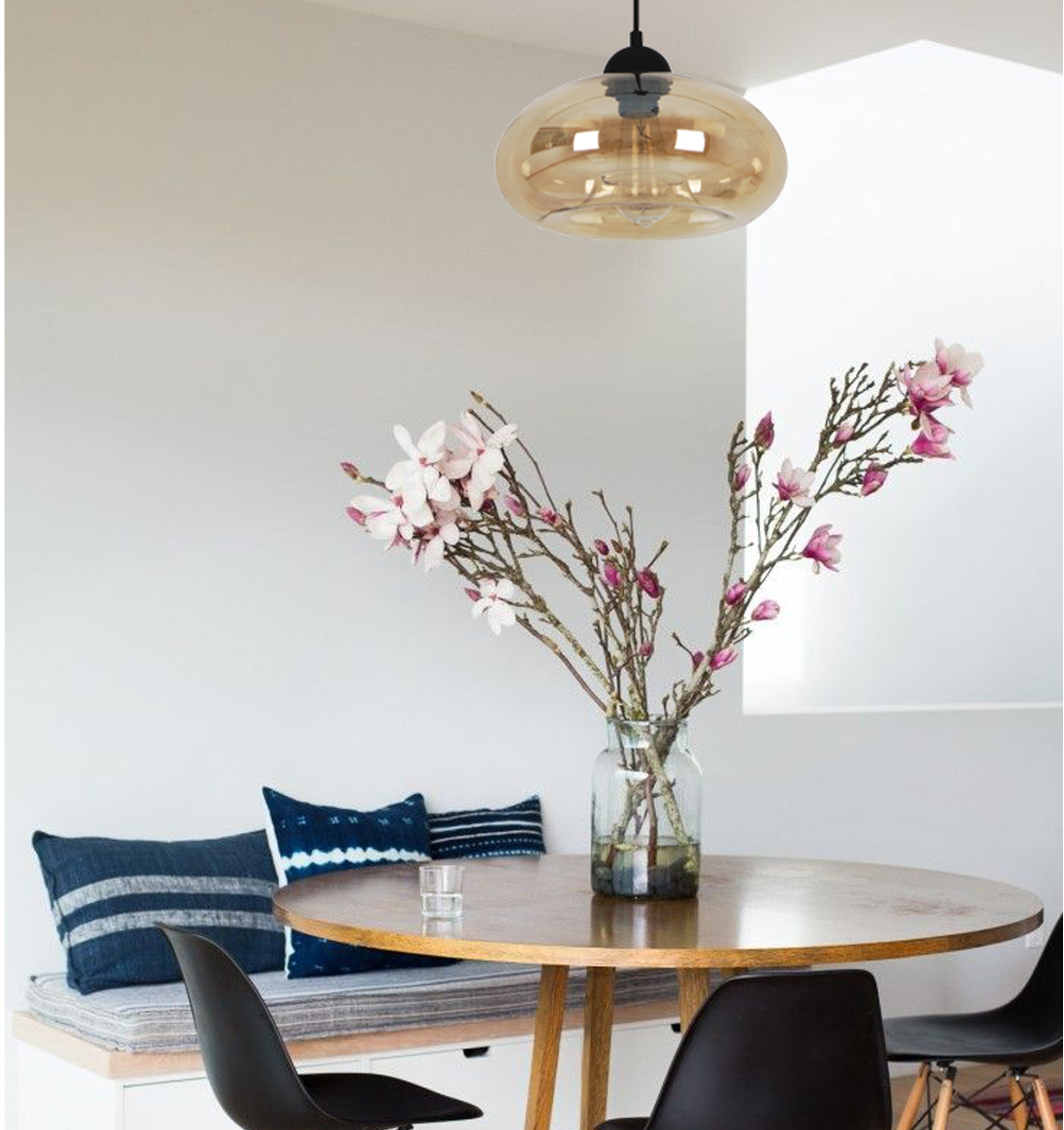 MASON: Stylish Modern Retro Oval Glass Pendant Light - Great Deal!