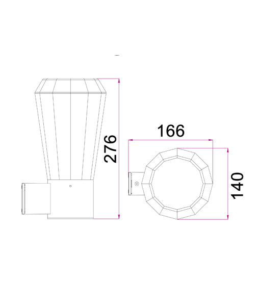 GEB Exterior Dark Grey Tapered LED Surface - Mounted Wall Light with IP54 Rating