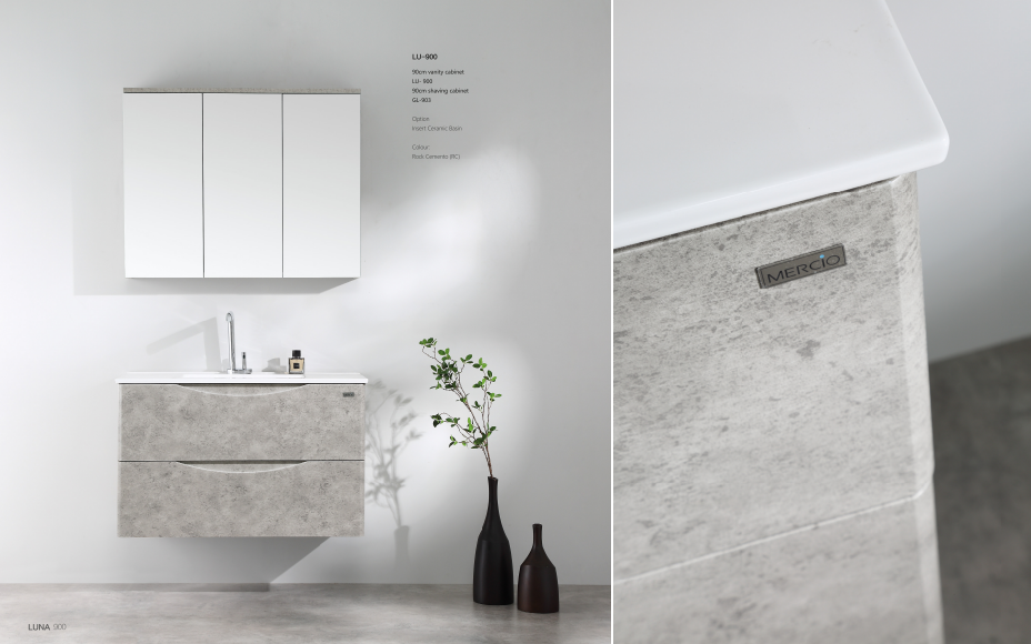 600mm LUNA Wall - Hung Vanity with Stunning Wood Grain Design