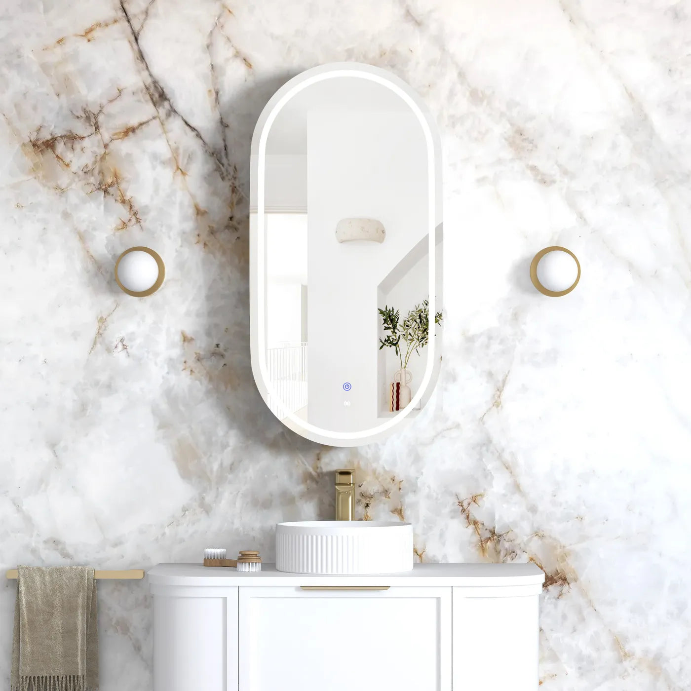 Exclusive 900mm Matte White LED Noosa Shaving Cabinet with 3 Colour Function