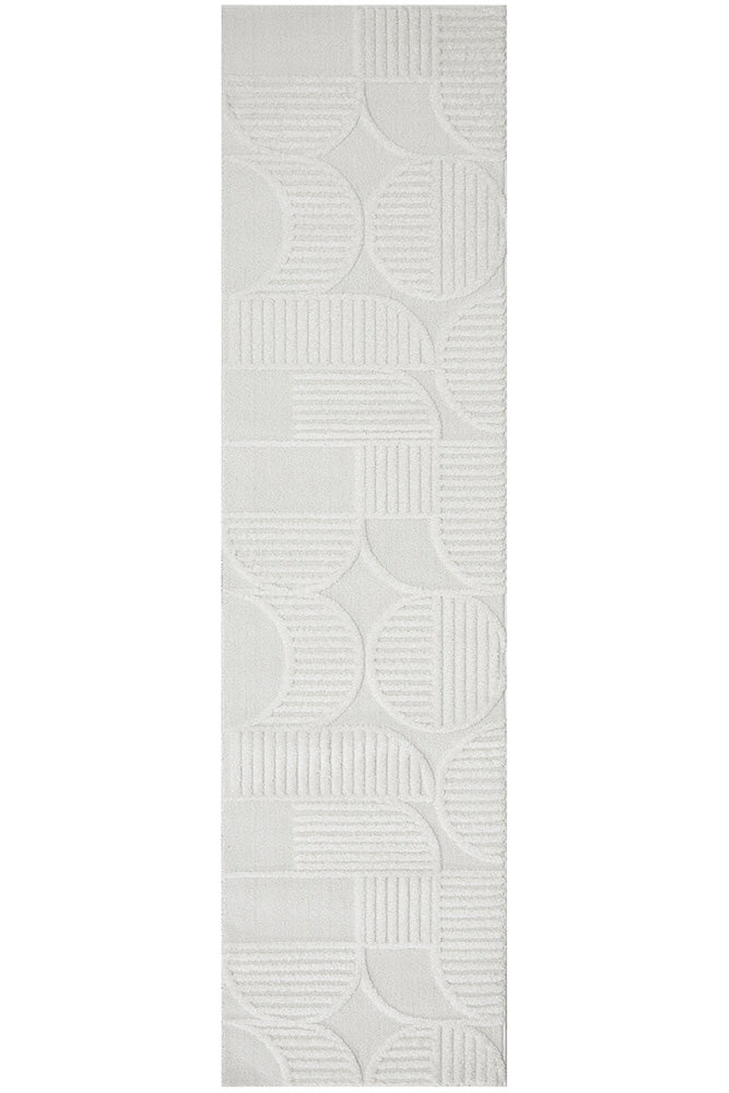 Exquisite White Lotus Leo Polypropylene Rug for Modern Spaces