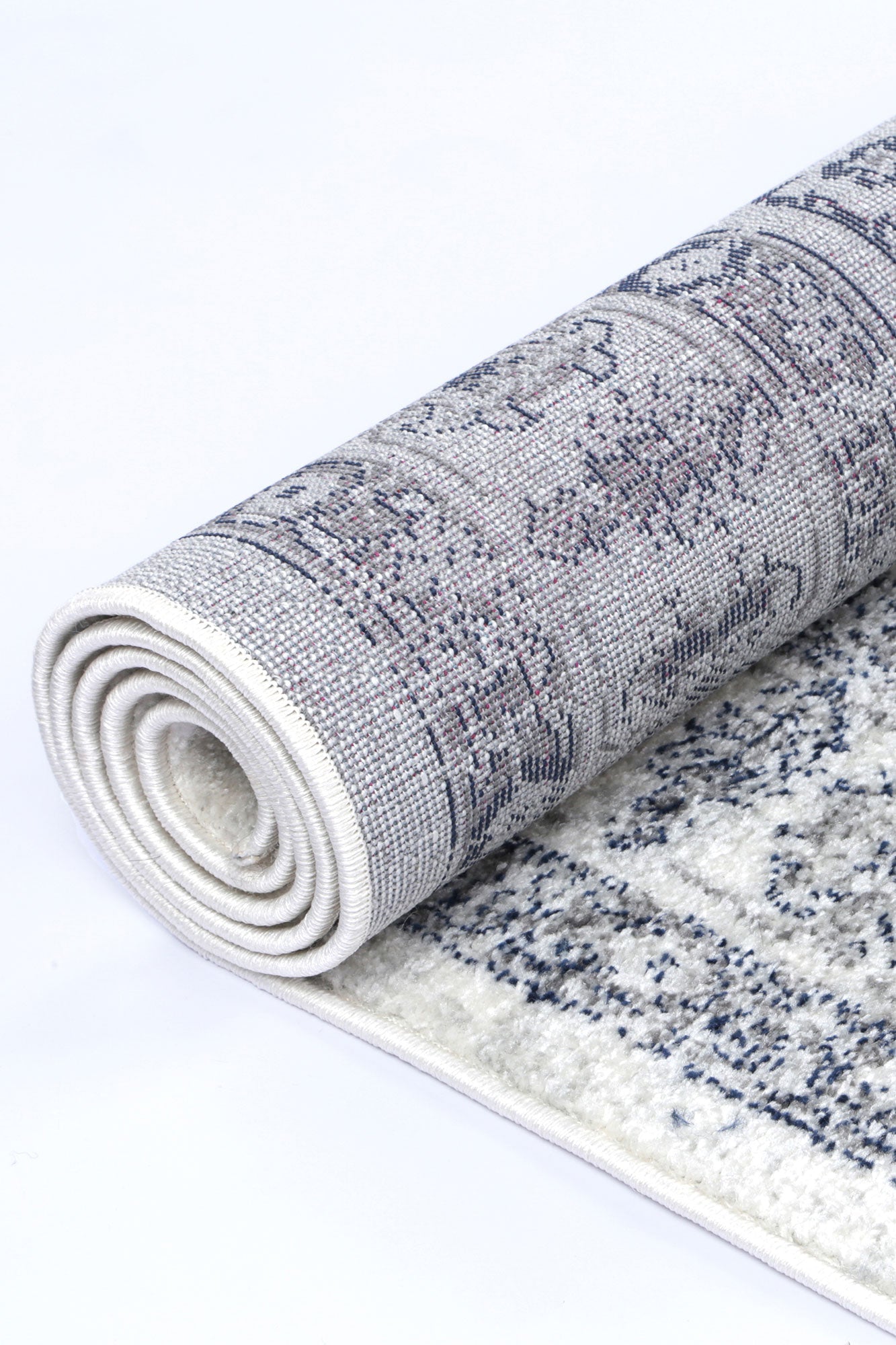 Exclusive Offer! Navy Cream Traditional Style Ligures Area Rug for Your Home