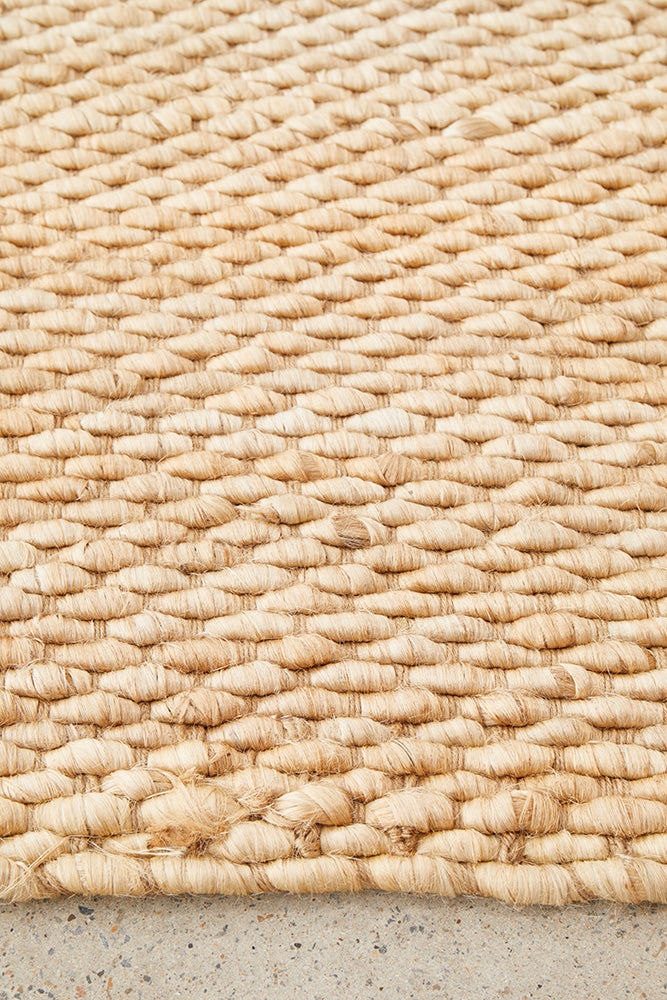 Eco - friendly Hand - Loomed Hive Pattern Natural Jute Runner Rug
