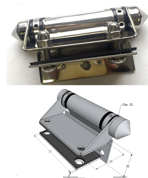 90° Square Post to Glass Pool Hinge with Normal Spring in 316 Stainless Steel