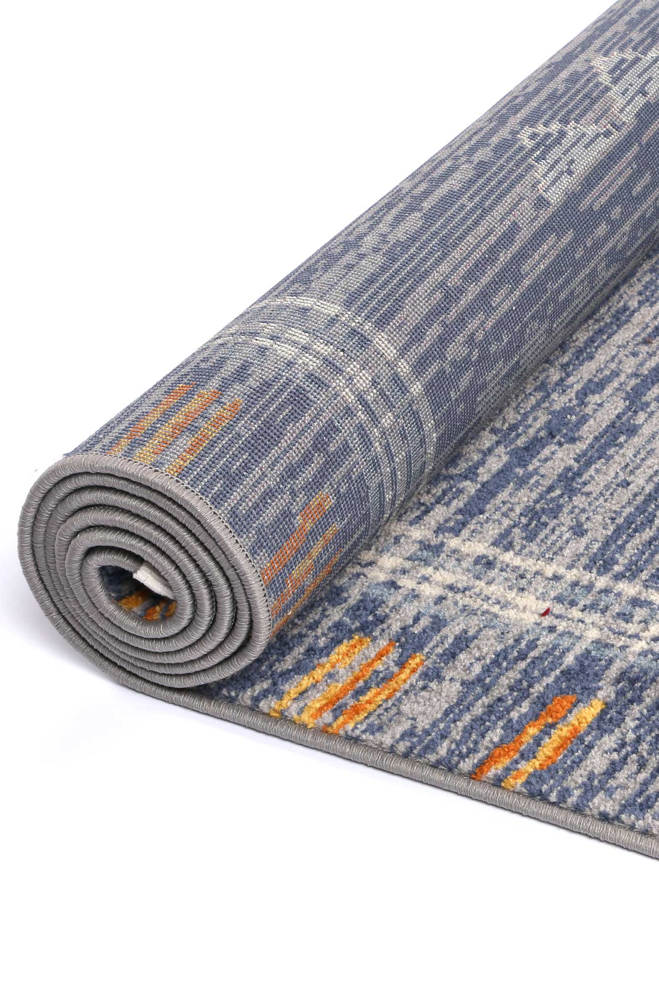 Contemporary Blue Rug Inspired by Peru Quito