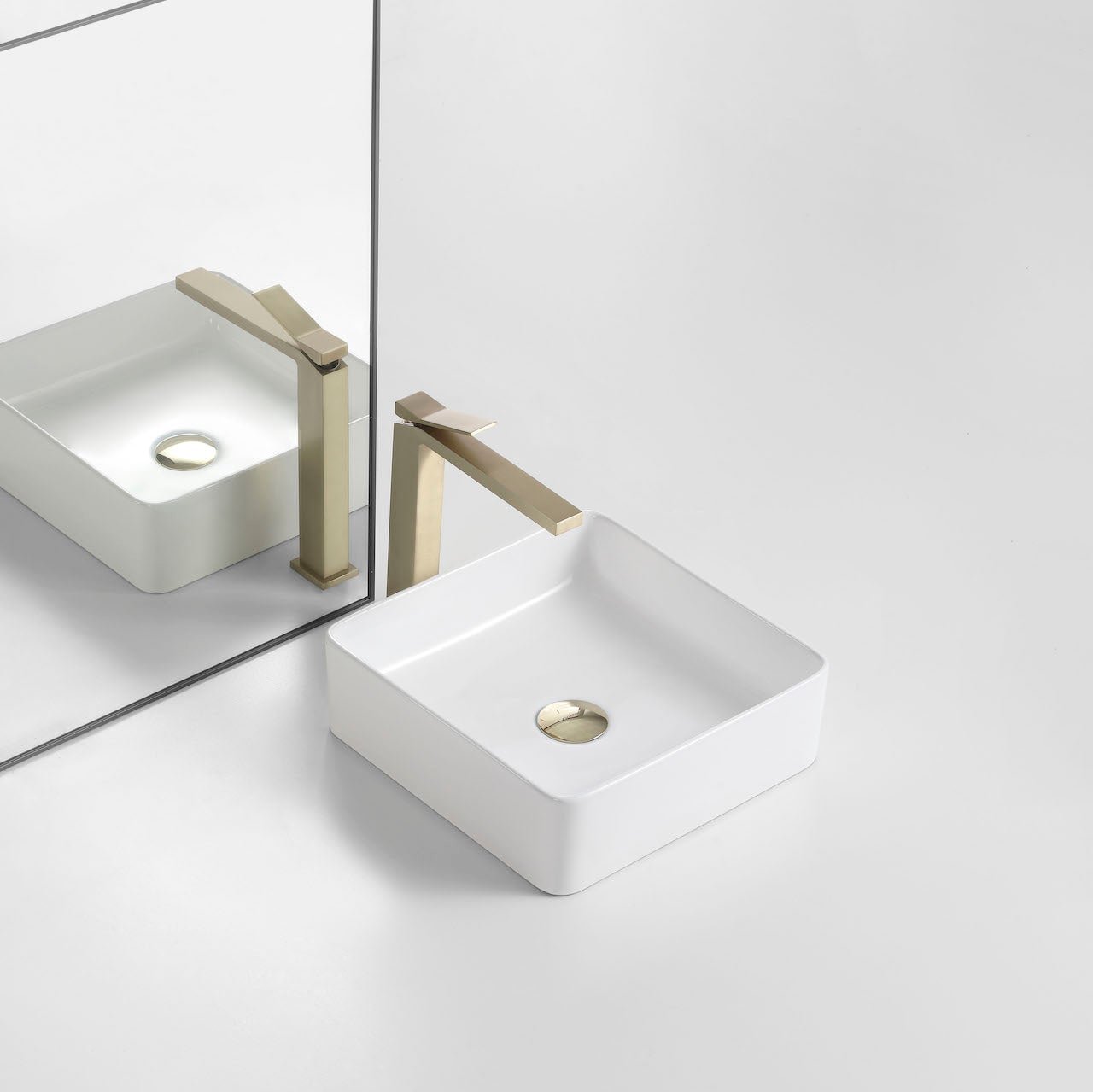 White ABS Square Basin (360x360x120 mm) with Matt or Gloss Finish