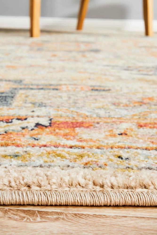 100% Polypropylene Legacy Rust Rug with Faded Persian Design, Made in Turkey