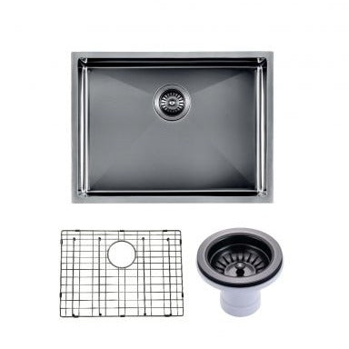 Hot Deal! Gun Metal Grey 1.2mm Stainless Steel Single Sink Set (600x450x230mm)