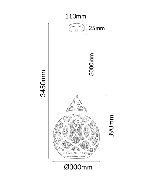 Hot Sale! Bohemian Style Interior Black Bell - Shaped Single Pendant Light for Marrakech Décor