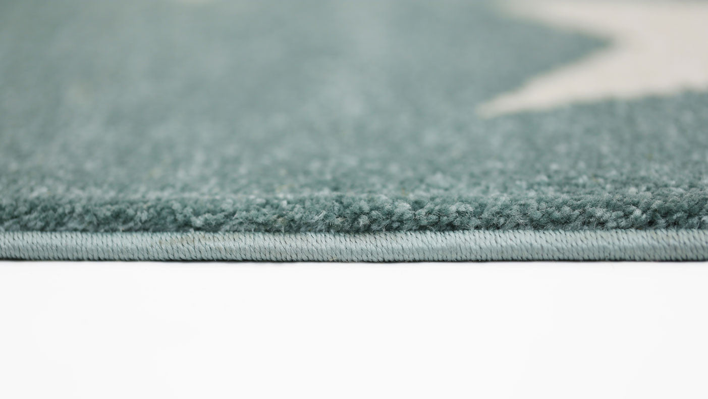 Hot Sale! Piccolo Aqua White Stars Rugs for Kids - Ideal for Both Boys and Girls
