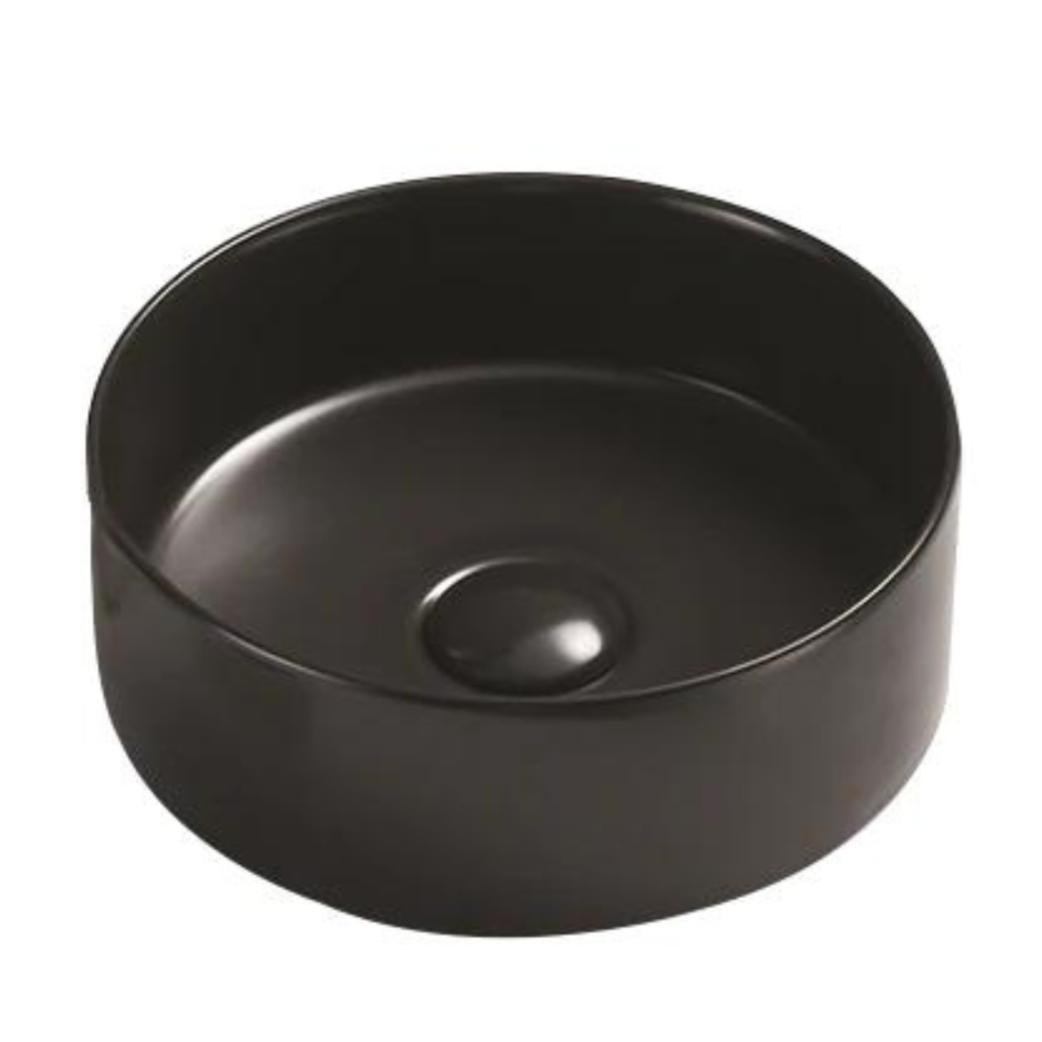 Hot Deal! Round POSEIDON Matte Black Ceramic Above - Counter Basin (301x301x107)