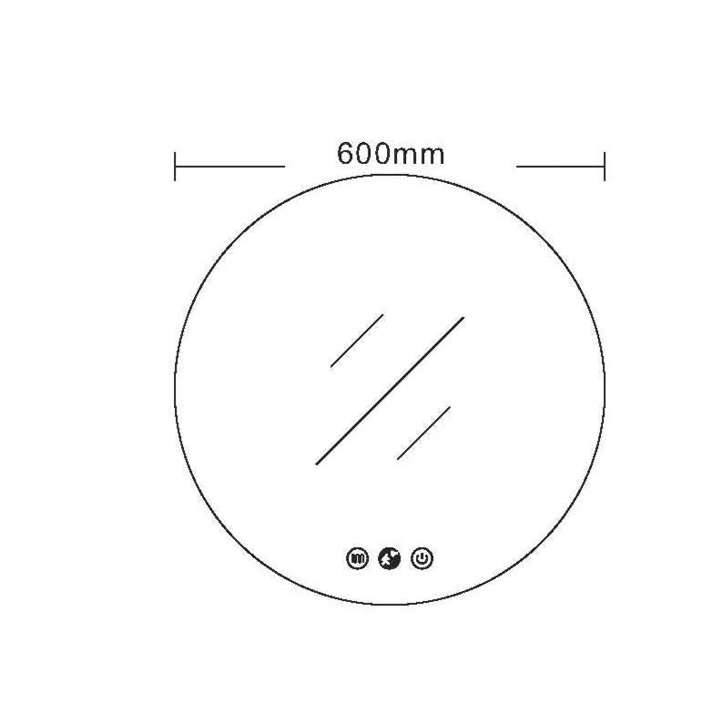 LUNA LED Frameless Round Mirror in 600mm, 750mm, 900mm Sizes