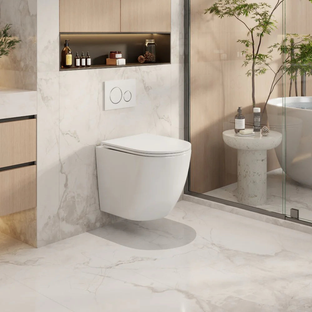 Exclusive Norton Wall-Hung Toilet Pan in Gloss White - Quiet, Efficient & Stylish