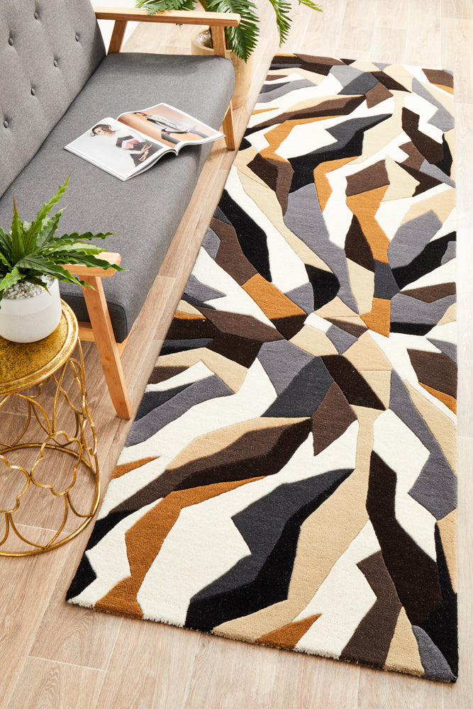 Exclusive Matrix Pure Wool 903 Fossil Runner Rug - Hand - Tufted Luxury