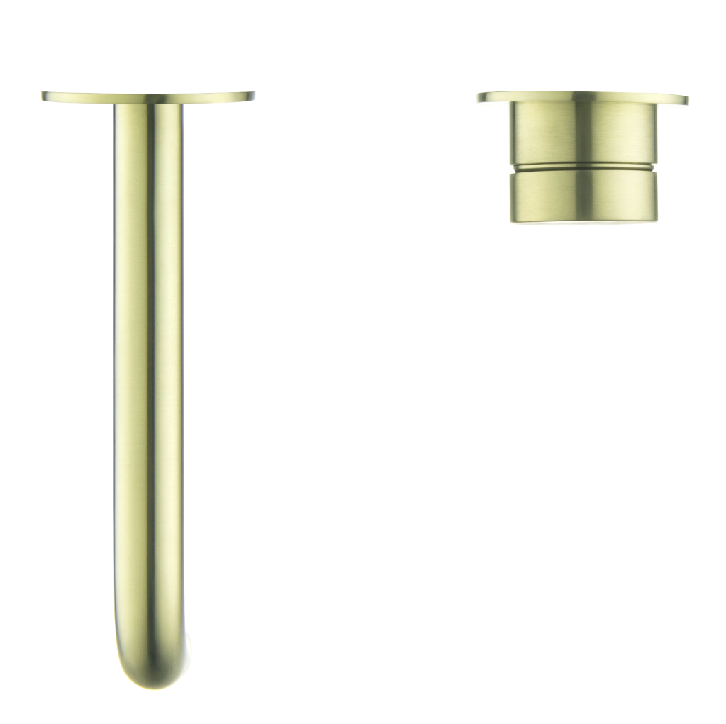 Hot Deal! 2P Brushed Gold Curved Mica Wall - Spout Combo