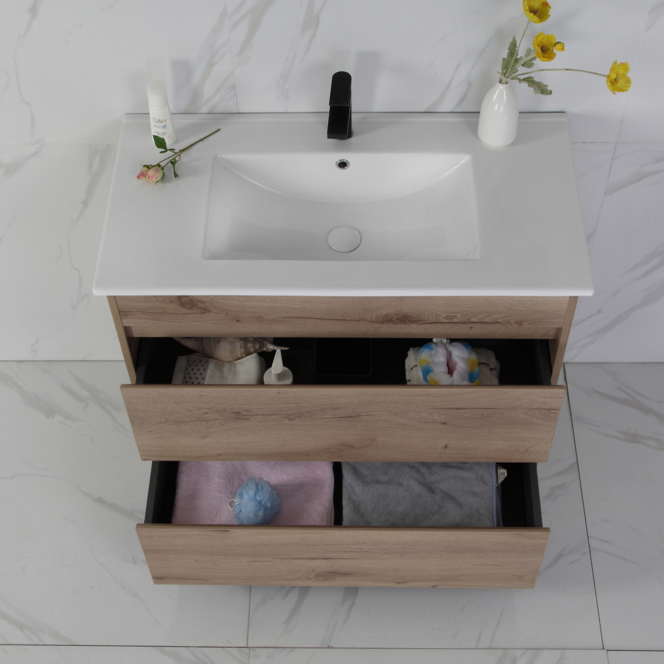 Get the Best MAX MDF Freestanding Vanity in Natural Oak - All Sizes Available
