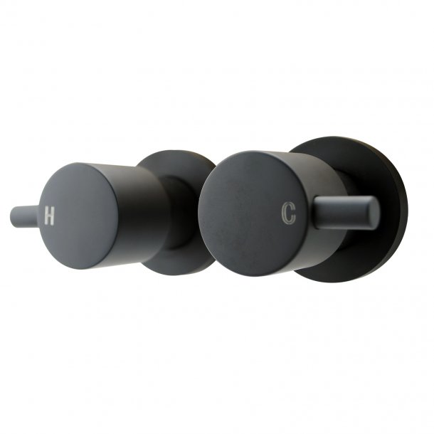 Hot Deal! Lucid Round Black Shower Wall Taps