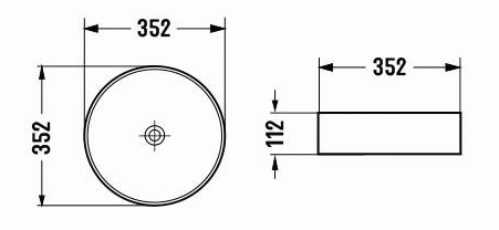 Hot Sale! Round POSEIDON Matte Black Ceramic Above - Counter Basin (352x352x112)