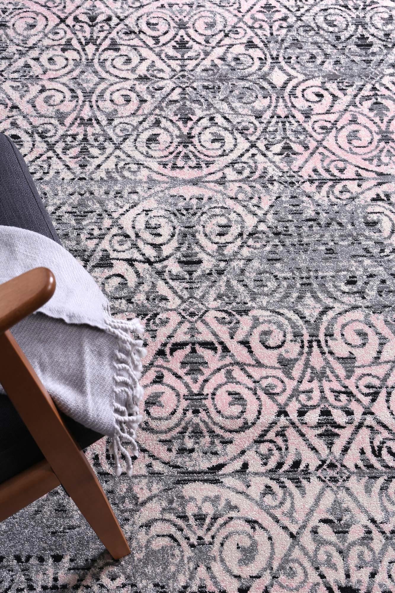 Hot Sale! Exquisite Katherine Pink and Ash-colored Area Rug for Your Home