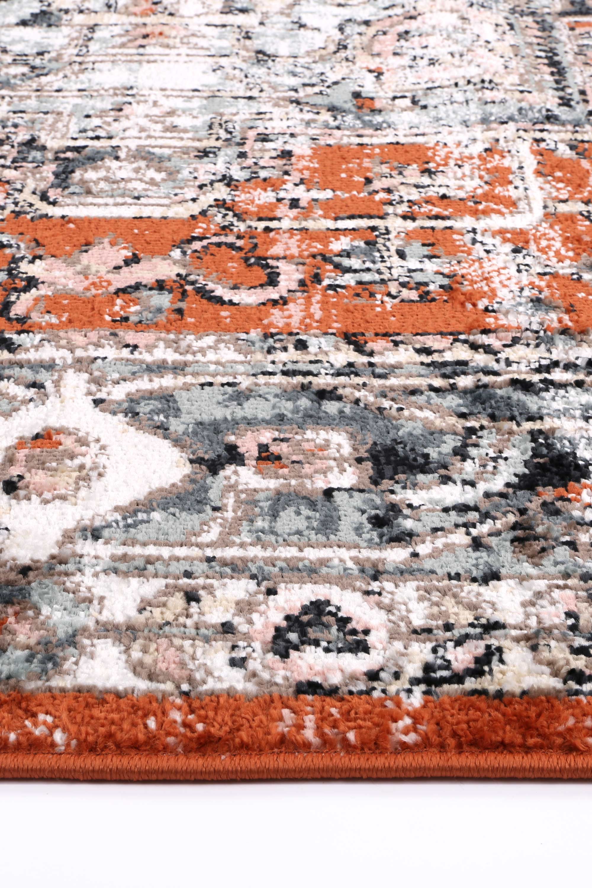 Anatolia High - Grade Polypropylene Traditional Terracotta Rug for High - Traffic Areas