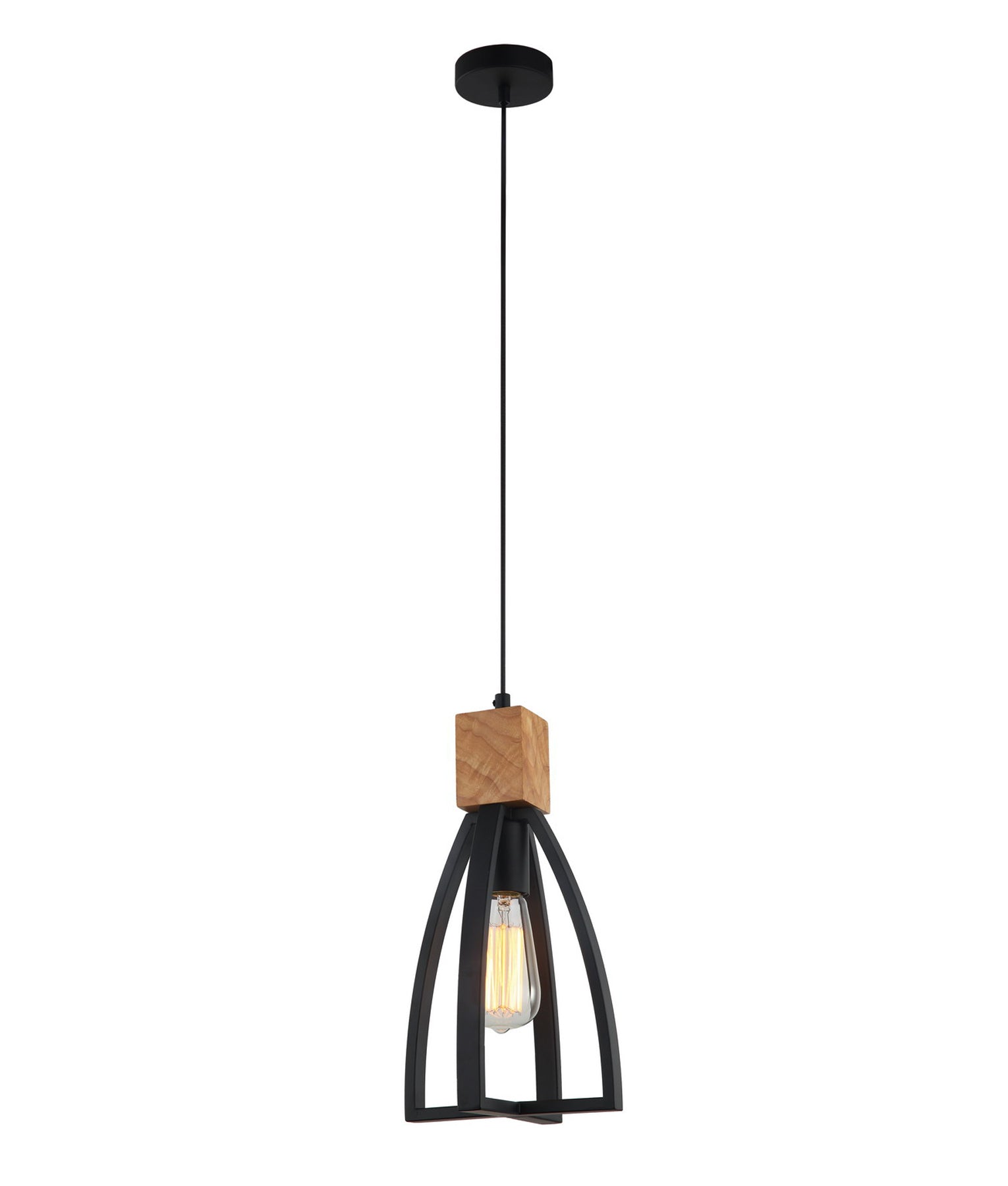 FARO Wood Convex Cone Style Interior Single Pendant Lights
